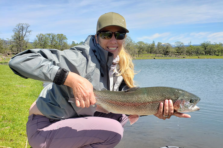 A rainbow caught on the upper pond at Eagle Canyon