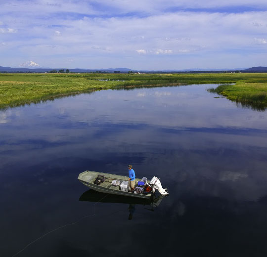 Fall River is a giant spring creek fished from motorized jonboats