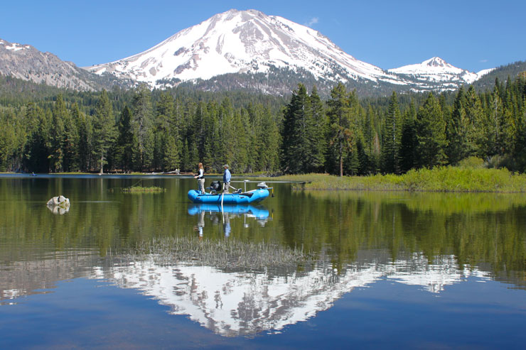 Mt Lassen is the backdrop at Manzanita Lake.