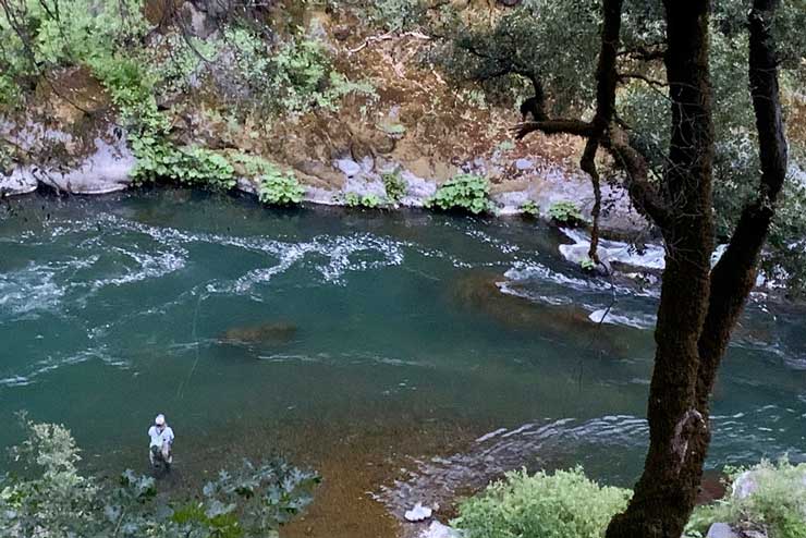 The McCloud has deep pools that harbor large trout