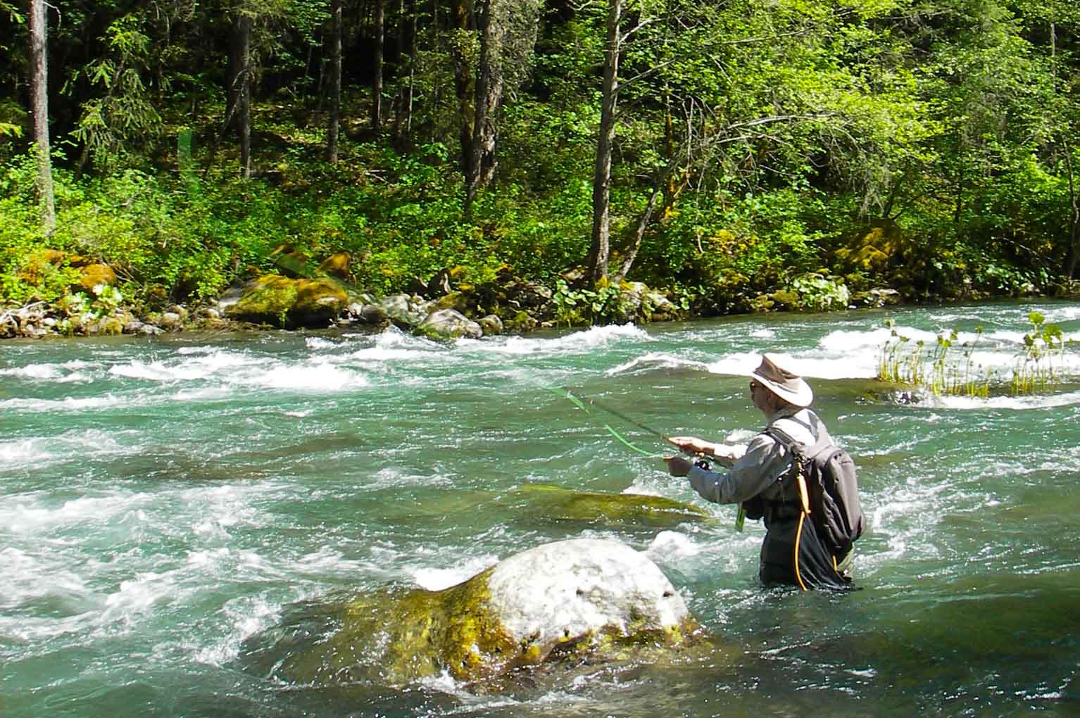 Wade fishing on the beautiful McCloud River