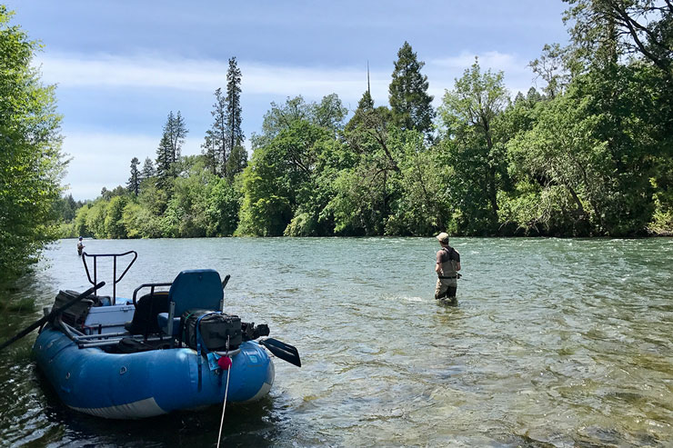 An angler swings a run on the Upper Rogue