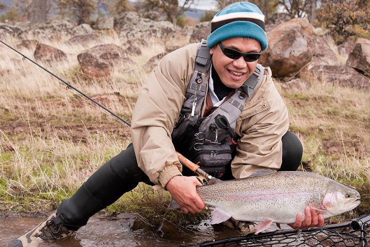 Releasing a big rainbow at Eagle Canyon.