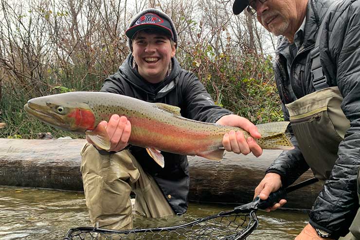 A colorful Trinity River steelhead