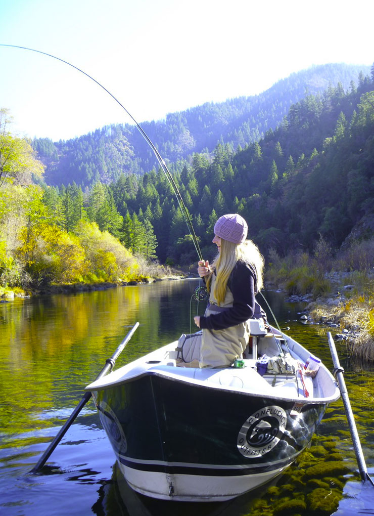 One of our guests hooked up with a steelhead on the Trinity River