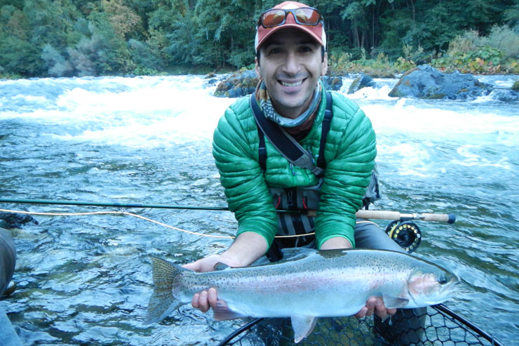 A guest with a Trinity River steelhead